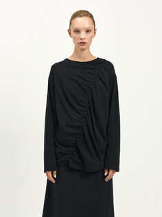 Лонгслив Эмма оверсайз со сборкой спереди