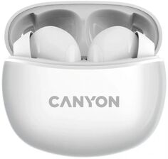 Наушники беспроводные Canyon TWS-5 Bluetooth: 5.3, 20-20 кГц, 32 ОМ, 2*40 мАч, 500 мАч, USB-C, IP33, white