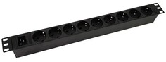 Блок розеток 19", 9 розеток NTSS NTSS-PDU-DA2035 1U, алюминий, 1ф16A, 3.7кВт, Schuko CEE 7/7, вх. 60320 C20