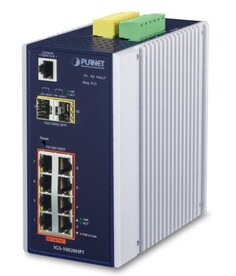 Коммутатор промышленный управляемый Planet IGS-10020HPT 8x10/100/1000T 802.3at PoE + 2x100/1000X SFP c большим диапазоном рабочих температур