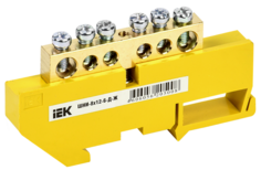 Шина IEK YNN10-812-6D-K05 PE земля на DIN-изол ШНИ-8х12-6-Д-Ж