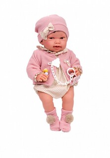 Кукла Munecas Dolls Antonio Juan малышка Елена в розовом, 40 см, мягконабивная