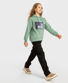 Джинсы утепленные прямые Regular fit черные детские Button Blue (134)