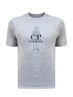 Футболка из меланжевого хлопка с принтом British Sailor C.P.Company