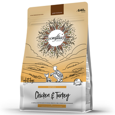 Сухой корм полнорационный для собак Craftia Natura для миниатюрных и мелких пород, из курицы и индейки 640 г Crafita