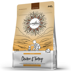 Сухой корм полнорационный для щенков Craftia Natura для миниатюрных и мелких пород, из курицы и индейки 640 г Crafita