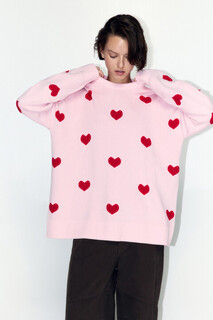 джемпер женский Джемпер толстой вязки с принтом в сердечко Befree