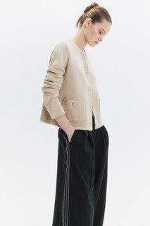 джемпер женский Кардиган вязаный жаккардовый с круглым вырезом Befree