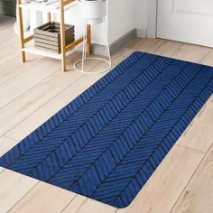 Коврик придверный полиэстер DM11 67x140 см цвет синий Без бренда