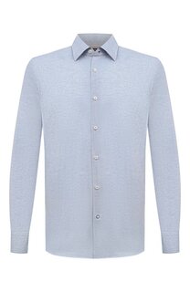 Рубашка изо льна и хлопка BOSS