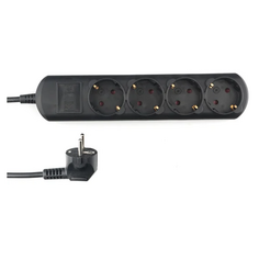 Удлинитель PowerCube PC-2B-5M бытовой, 4р с/з, без выкл. 3500 Вт, 16 А, 5 м 3*1,50 (черный графит)