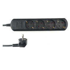 Удлинитель PowerCube PC-1B-3M бытовой, 4р с/з, без выкл. 2200 Вт, 10 А, 3 м 3*0,75 (черный графит)