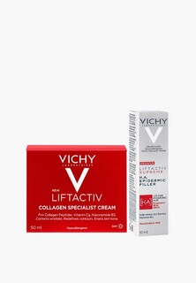 Набор для ухода за лицом Vichy Liftactiv Collagen дневной крем-уход 50 мл+ Лифтактив Супрем НА сыворотка 10 мл в подарок