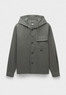 Рубашка C.P. Company armored stretch satin hooded buttoned overshirt grape leaf