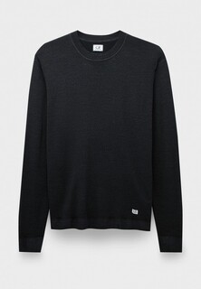 Джемпер C.P. Company merino wool fast dyed crew neck logo knit black