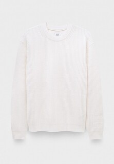 Джемпер C.P. Company lambswool grs boxy crew neck ribbed knit gauze white