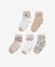 Носки высокие с принтом мультицвет для девочки Gulliver