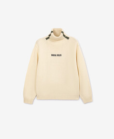 Свитер вязаный тёплый молочный для мальчика Gulliver (146)