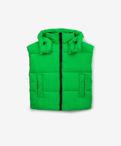 Жилет стёганый на искусственном пуху зелёный для девочки Gulliver (146)
