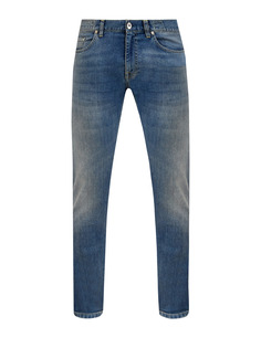 Джинсы-slim из окрашенного вручную денима с винтажным эффектом Eleventy