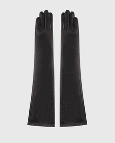 Длинные перчатки EKONIKA 2MOOD из кожи цвета темного шоколада