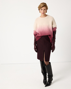 Джемпер оверсайз винного цвета с градиентом