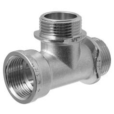 Фитинги тройник MPF 3/4" ВР/НР/НР с ограничителем латунь резьба