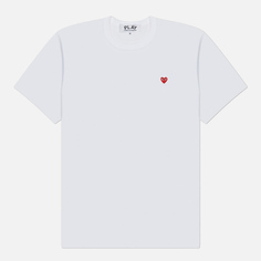 Мужская футболка Comme des Garcons Play Small Heart Emblem, цвет белый