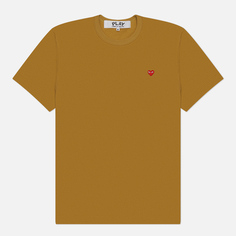 Мужская футболка Comme des Garcons Play Small Heart Emblem, цвет оливковый