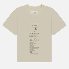 Женская футболка Maison Margiela MM6 Care Label Print, цвет бежевый
