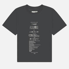 Женская футболка Maison Margiela MM6 Care Label Print, цвет серый