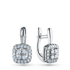 Серьги из серебра э0612сг11174400_white ЭПЛ Даймонд