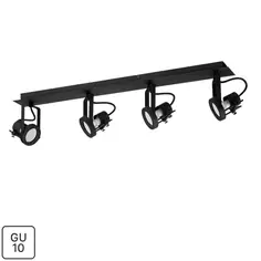 Спот поворотный Inspire Technic 4 лампы GU10 8.4 м² цвет чёрный матовый