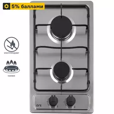 Газовая варочная панель ORE LGA30A 30 см 2 конфорки цвет нержавеющая сталь