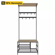 Прихожая Март Отто 75x189x30 см 3 полки сталь цвет черный Mart