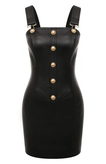 Кожаное платье Balmain
