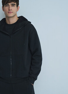 Утеплённая толстовка на молнии, Черный Ostin