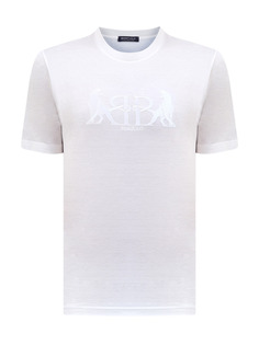 Хлопковая футболка из дышащего джерси с вышивкой в тон Bertolo