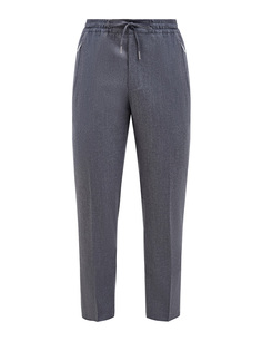 Брюки из меланжевой шерсти и кашемира с поясом на кулиске Bertolo