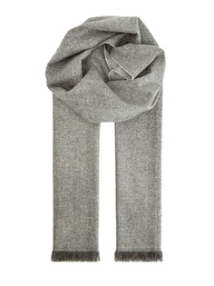 Шарф из мягкого кашемира с шевронным узором и бахромой Bertolo