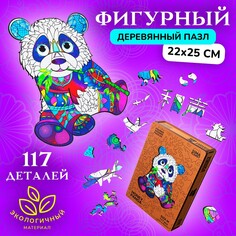 Пазл фигурный деревянный honey panda, размер 22х25 см, 117 деталей NO Brand