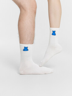 Носки унисекс белые с рисунком в виде медвежонка Mark Formelle