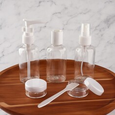 Набор для хранения, в чехле, 6 предметов, цвет белый/прозрачный Onlitop