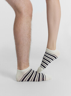 Носки унисекс молочно-белые с рисунком в виде поперечных полос Mark Formelle