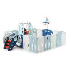 Манеж SUPREME Space 200x240 Blue с качелями Unix Kids