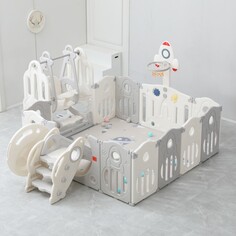 Манеж SUPREME Space 200x240 Grey с качелями Unix Kids