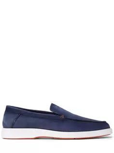 Лоферы из нубука Santoni