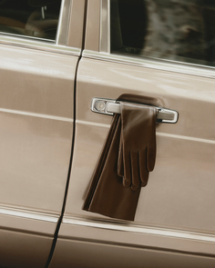 Длинные перчатки EKONIKA 2MOOD из кожи цвета темного шоколада