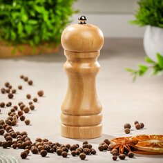 Мельница для специй дерево, 13 см, бежевая, Y3-1159
