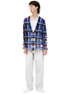 Шерстяной кардиган в клетку Maison Margiela